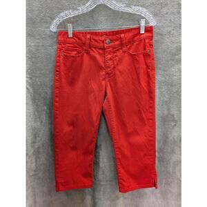 St John's Bay Pants‎ Womens 4 Petite Red Denim Capris